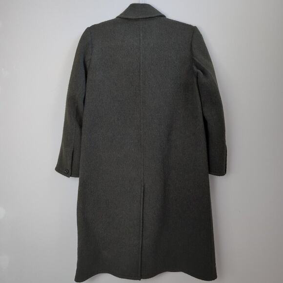 Vince Dark Green Soft Wool Double Button Trench Coat Size XS - Picture 7 of 9